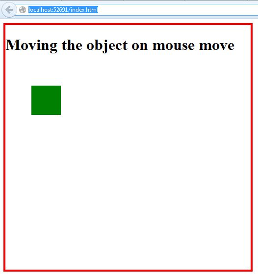 Moving object on mousemove